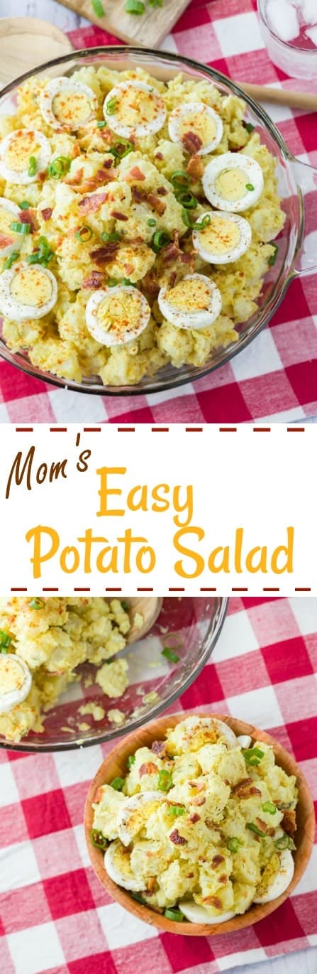 This easy potato salad recipe includes tips for perfectly boiled potatoes and eggs, along with a homemade potato salad dressing mixture from my mom and hers! | The Cozy Cook | #PotatoSalad #Potatoes #Eggs #Easter #EggSalad #SideDishes #Recipe #SummerRecipes
